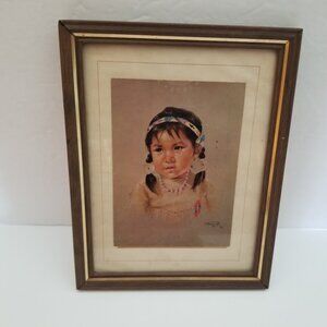 Prairie Sparrow by Dorothy Oxborough 1963 - Vintage Framed Post Card Picture